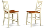 East West Furniture VNQU5-WHI-W 5 Piece Kitchen Counter Set Includes a Square Dining Room Table and 4 Dining Chairs, 36x36 Inch, Buttermilk & Cherry