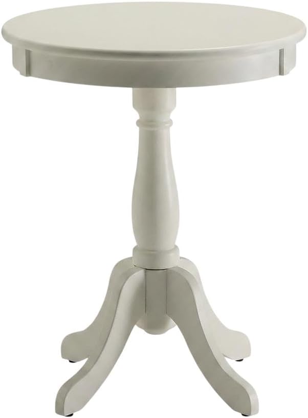 Furnifact White, Accent Side Table, Wood Engineered Wood Construction, Durabl...