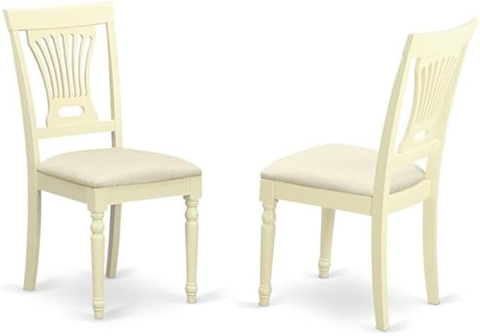 East West Furniture PLAI5-WHI-C 5 Piece Kitchen Table & Chairs Set Includes an Oval Dining Room Table with Butterfly Leaf and 4 Linen Fabric Upholstered Chairs, 42x78 Inch, Buttermilk & Cherry