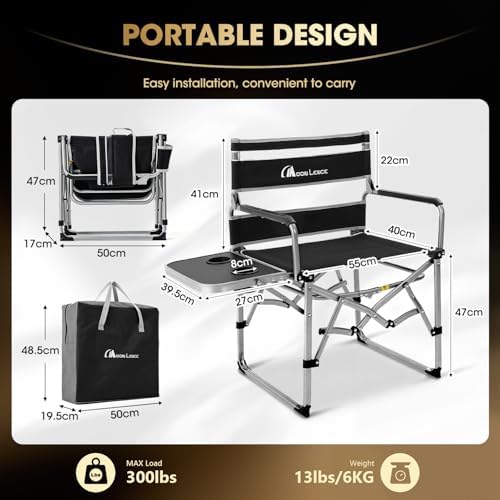 MOON LENCE Directors Camping Chair, Heavy Duty,Oversized Portable Folding Cha...