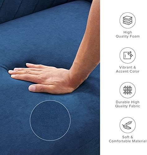 mopio 76.4" Futon Sofa Bed Chevron Styled, Sleeper Couch (Classic Blue V...