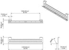 Stand Up Desk Store Under Desk Cable Management Tray Black Horizontal Computer Cord Raceway and Modesty Panel (White, 51")