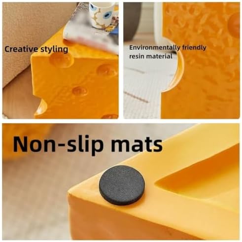 Chic Triangle Resin Side Table - Multifunctional Cheese Table & Nightstan...