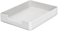 Letter-Size Tray, Desk Drawer Organizer, A4 Plastic Paper Tray, Plastic Paper Holder File Organizer for Office, School, Home Storage (White)