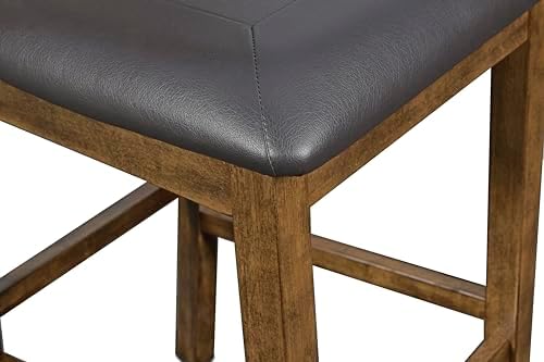 New Classic Furniture Gia 3-Piece Drop Leaf Counter Table Set with 2 Chairs, ...