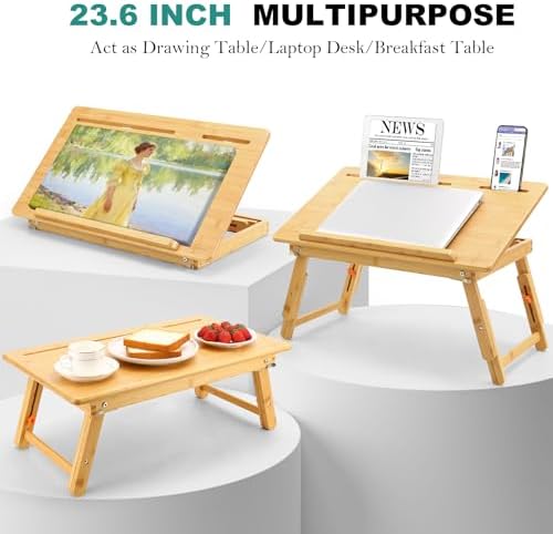 Nnewvante Foldable Lap Easel for Painting with Adjustable Height & Angle