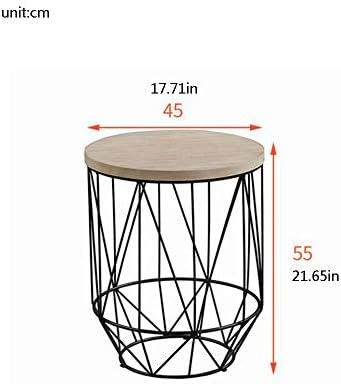 Telephone Table, Round Industrial Side Table,Telephone Table,Office Hallway O...