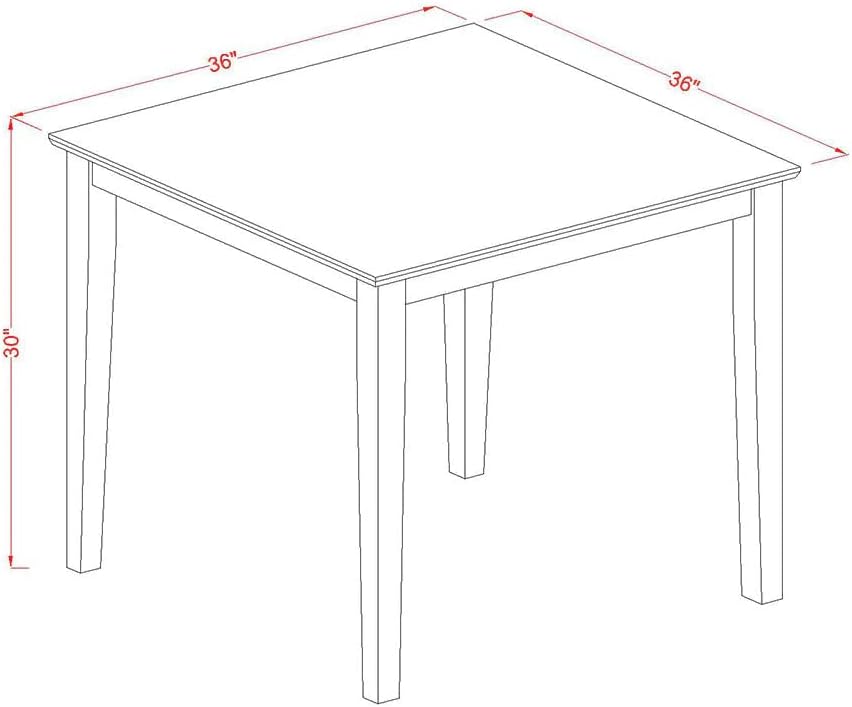 East West Furniture OXT-LWH-T Oxford Square Dining Room Table for Small Space...