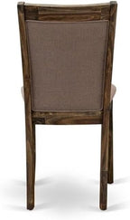 East West Furniture X777MZ748-9 9 Piece Dining Room Furniture Set Includes a Rectangle Dining Table with X-Legs and 8 Coffee Linen Fabric Upholstered Chairs, 40x72 Inch, Multi-Color