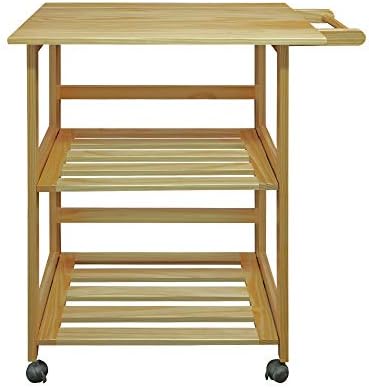 Casual Home Trek Folding Natural Kitchen Cart, 27"W (372-30)