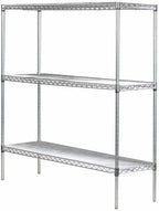 Omega 24" Deep x 36" Wide x 54" High 3 Tier Gray Starter Shelving Unit
