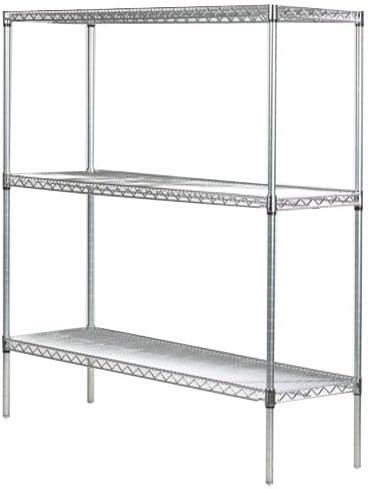 Omega 36" Deep x 48" Wide x 63" High 3 Tier Gray Starter Shelving Unit