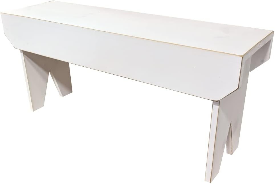 Sawdust City 4 Foot Wood Bench (Old Cottage White)