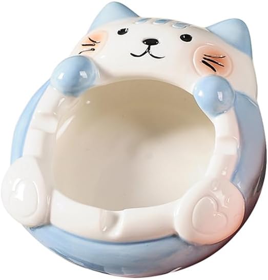 ELEGANTZ Ceramic Cat Trinket Dish – Cute Cat-Themed Decorative Bowl for Jewelry, Keys & Coins – Multipurpose Ceramic Holder for Home, Office, or Bedroom – Kawaii Gift for Cat Lovers