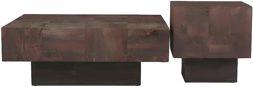Starlight Canyon Home Solid Mango Wood Living Room Table Set, Coffee Table an...