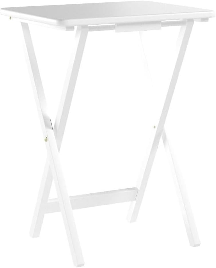 HomeStock Antique 5-Piece Solid Wood Folding Tray Table Set with Storage Stan...