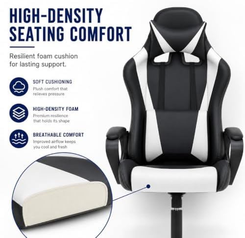BestOffice High-Back Gaming Chair PC Office Chair Computer Racing Chair PU De...