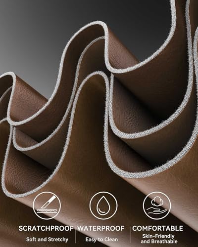 Susalt Upholstered Faux Leather Dining Chairs Set of 6, Brown