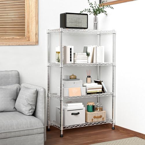 M MZG 1000 lbs Storage Shelving Steel Heavy Duty 4-Tier Utility Shelving Unit...