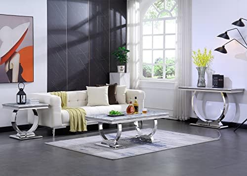 ACEDÉCOR 4 Piece Living Room Table Set, 48 inch Coffee Table Set with 2 End T...