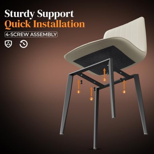 Dining Chairs Set of 4, Leather Modern Kitchen & Dining Room Chairs, Comf...