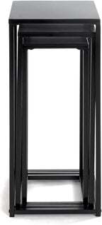 HAKU Möbel Flower column set of 3, metal, black, W 22 x D 22 x H 61 cm/W 26 x D 26 x H 66 cm/W 30 x D 30 x H 71 cm