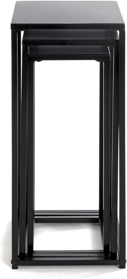 HAKU Möbel Flower column set of 3, metal, black, W 22 x D 22 x H 61 cm/W 26 x D 26 x H 66 cm/W 30 x D 30 x H 71 cm