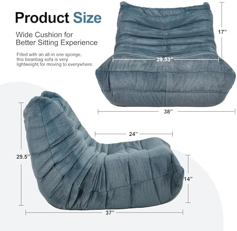 Hobestluk Big Bean Bag Chairs for Adults Fireside BeanBag Couch Togo Sofa | E...