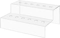 Marketing Holders Wine Bottle Topper Liquor Pourer Display Stand 12 Slot Rack .75 Inch Wide Holes Clear Acrylic 2 Tier Riser 11.75 Inch Wide by 4.75 Inch Deep Retail Countertop Showcase