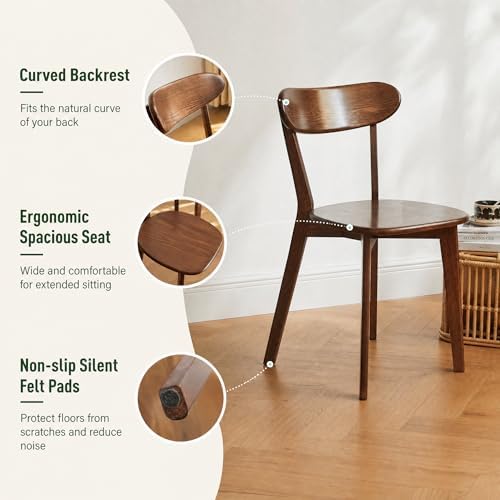 Oak Dining Chairs, Kitchen Chairs, 100% Solid Wood Modern Dinner Chair with C...