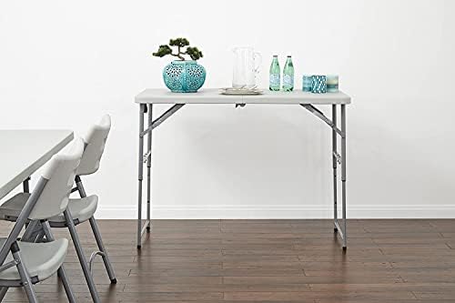 Office Star Resin Multipurpose Rectangle Table, 4-Feet Long, Height Adjustabl...