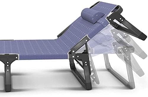 Outdoor Garden Lounge Chair Single Sunbed Household Siesta Deck Office Nap Bed Portable Camp Bed(C)