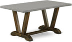 East West Furniture VT796 V-Style Modern Kitchen Table - a Rectangle Dining Table Top with Stylish Legs, 36x60 Inch, Multi-Color