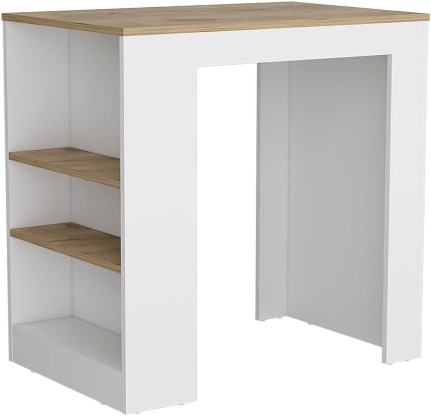 Kitchen Island with 3-Side Shelf and Counter Height Table Top | 3-side shelf ...