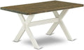 East West Furniture XT076 X-Style Kitchen Table - a Rectangle Dining Table Top with Stylish Legs, 36x60 Inch, Multi-Color