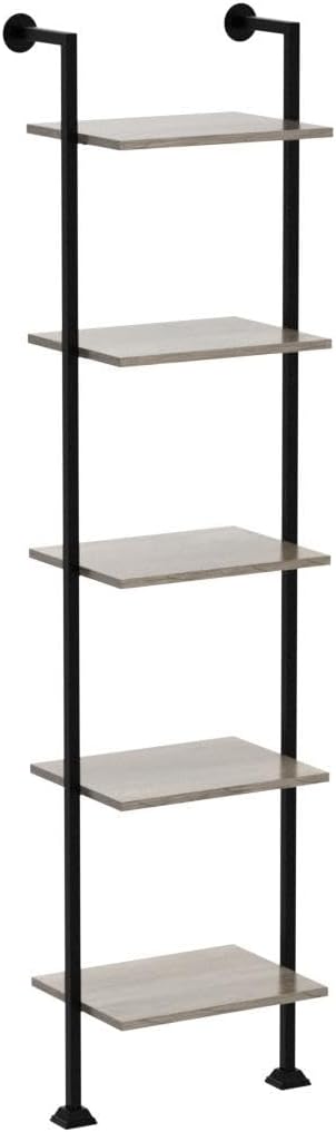 Axeman 5-Tier Ladder Shelf, Tall Narrow Bookcase for Small Spaces, Book Stora...