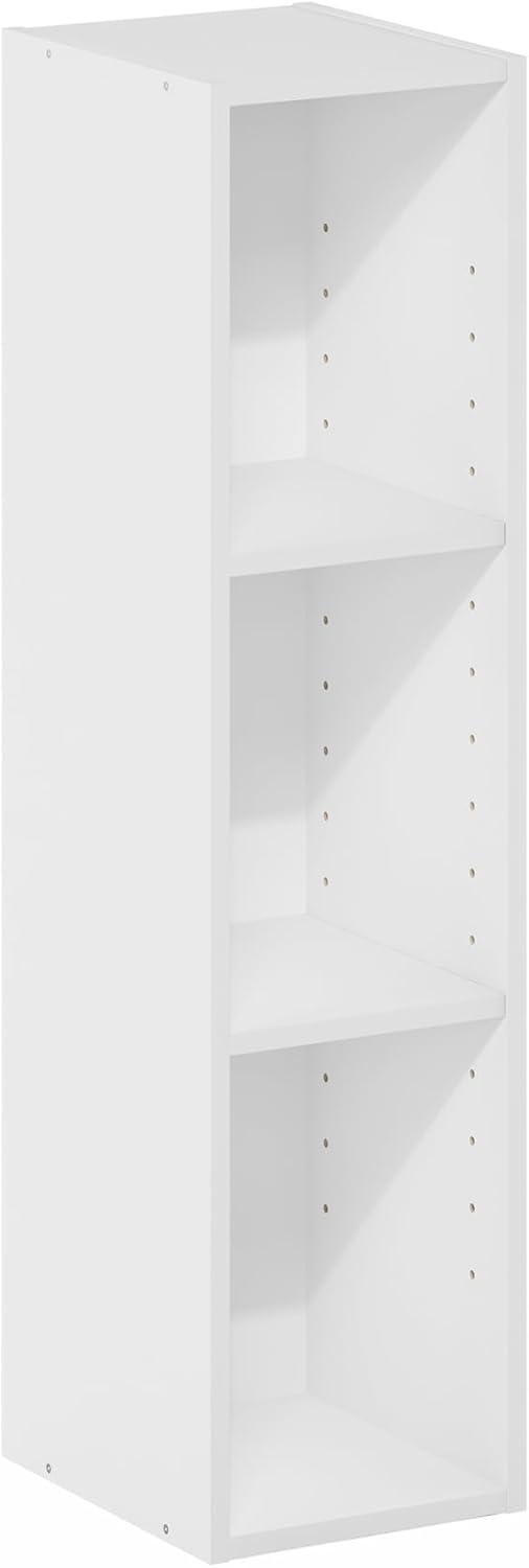 Furinno Fulda Book Shelf, 3-Tier Narrow Bookshelf, Bookcase with 8-in Width S...