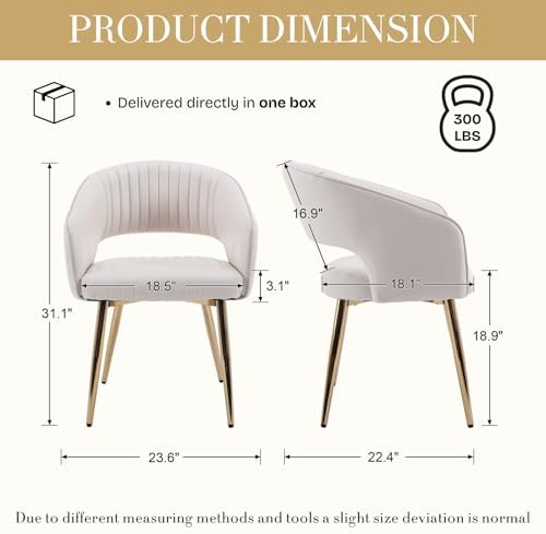 Modern Dining Chairs Set of 2, Upholstered PU Leather Dining Room Chairs with...