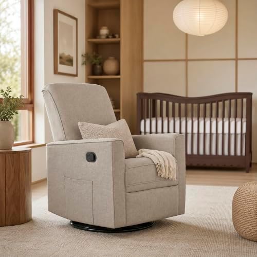 Evolur Raleigh Plus Nursery Glider Recliner, GREENGUARD Gold, Warm Sand