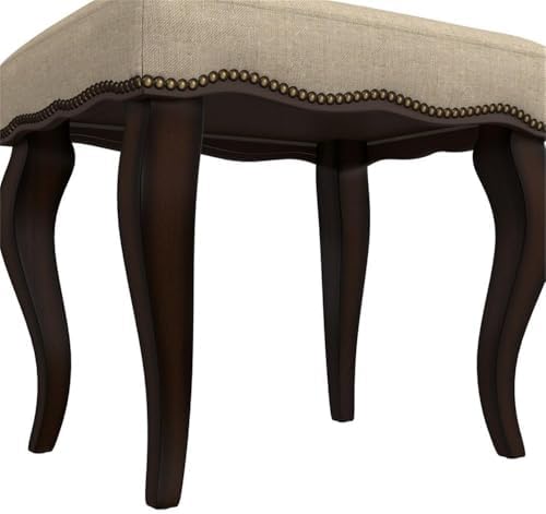 Hillsdale Hamilton Wood and Upholstered Backless Vanity Stool for Makeup Room...