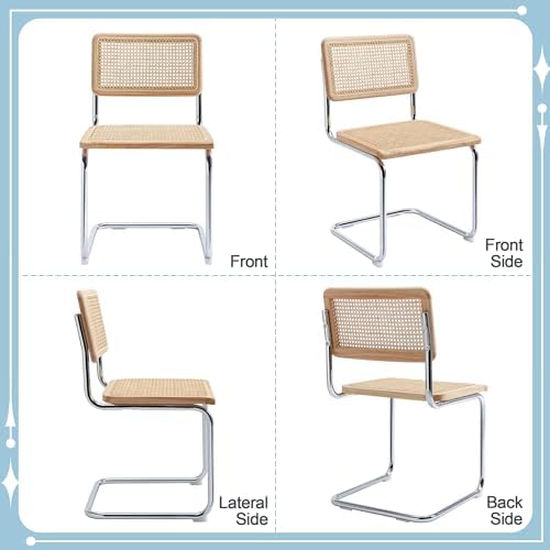 Rattan Dining Chairs Mid Century, Cesca Chairs Set of 2 for Kitchen Room