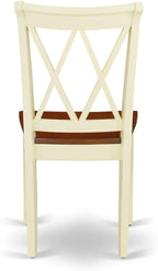 East West Furniture DOCL9-BMK-W 9 Piece Dining Table Set Includes a Rectangle Dining Room Table with Butterfly Leaf and 8 Wood Seat Chairs, 42x78 Inch, Buttermilk & Cherry