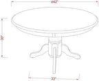 East West Furniture SHSI3-WHI-15 3 Piece Dining Room Table Set Contains a Round Wooden Table with Pedestal and 2 Baby Blue Linen Fabric Upholstered Chairs, 42x42 Inch, Linen White