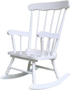 Rosebery Kids Solid para Wood and Veneers Rocker, Linen White Finish, 27.75" H x 22" W x 20" D, Durable Construction, Ready to Assemble, Children's Rocking Chair for Bedroom or Playroom