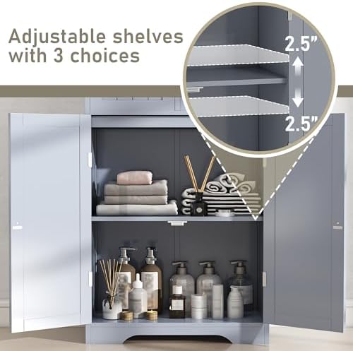 Betterhood 67" Tall Bathroom Storage Cabinet, Freestanding Cabinet with ...