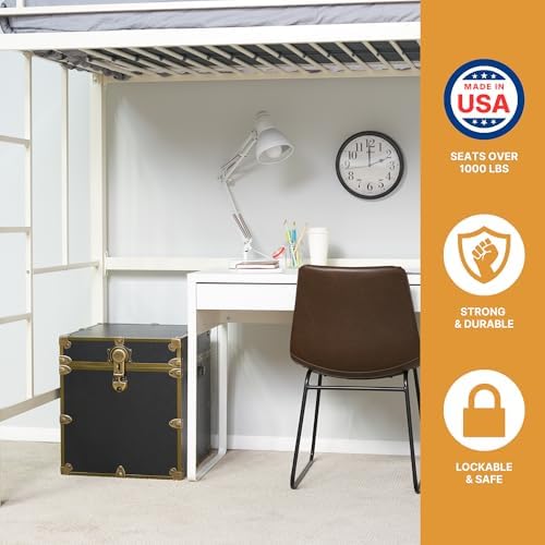 Rhino Classic College Dorm Cube Trunk, Antique Brass Storage Chest, Bench | 1...