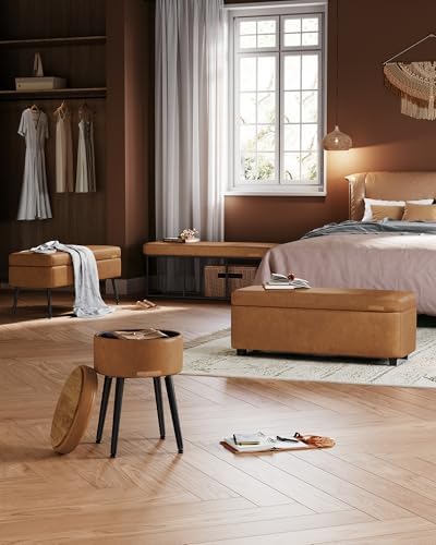 VASAGLE Storage Ottoman Bench with Stitching, PU Leather, Entryway Bedroom | ...