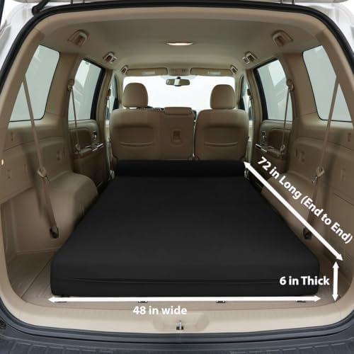 D&D Futon Furniture Sleeper Chair Folding Bed, Studio Sofa Guest Folded Mattress, High Density Foam (72 x 48 x 6, Black)