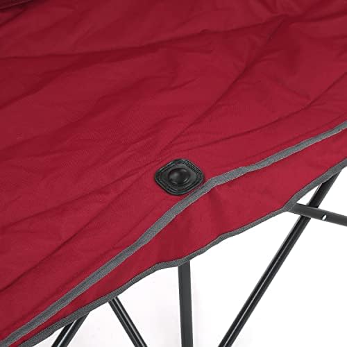ARROWHEAD OUTDOOR Portable Folding Double Duo Camping Chair Loveseat w/ 2 Cup...