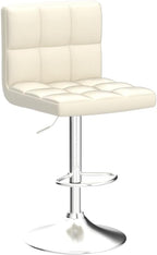 Yaheetech Bar Stools Set of 4, PU Leather Swivel Barstools, Height Adjustable Counter Chairs, Modern Stools with Back for Bar Kitchen Island Dining Room, 4pcs, Beige